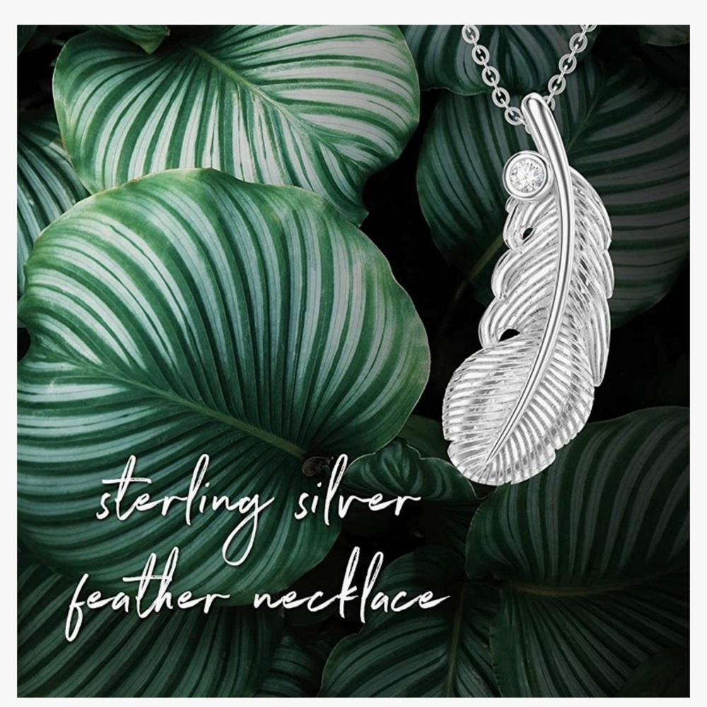Sterling silver Feather necklace
